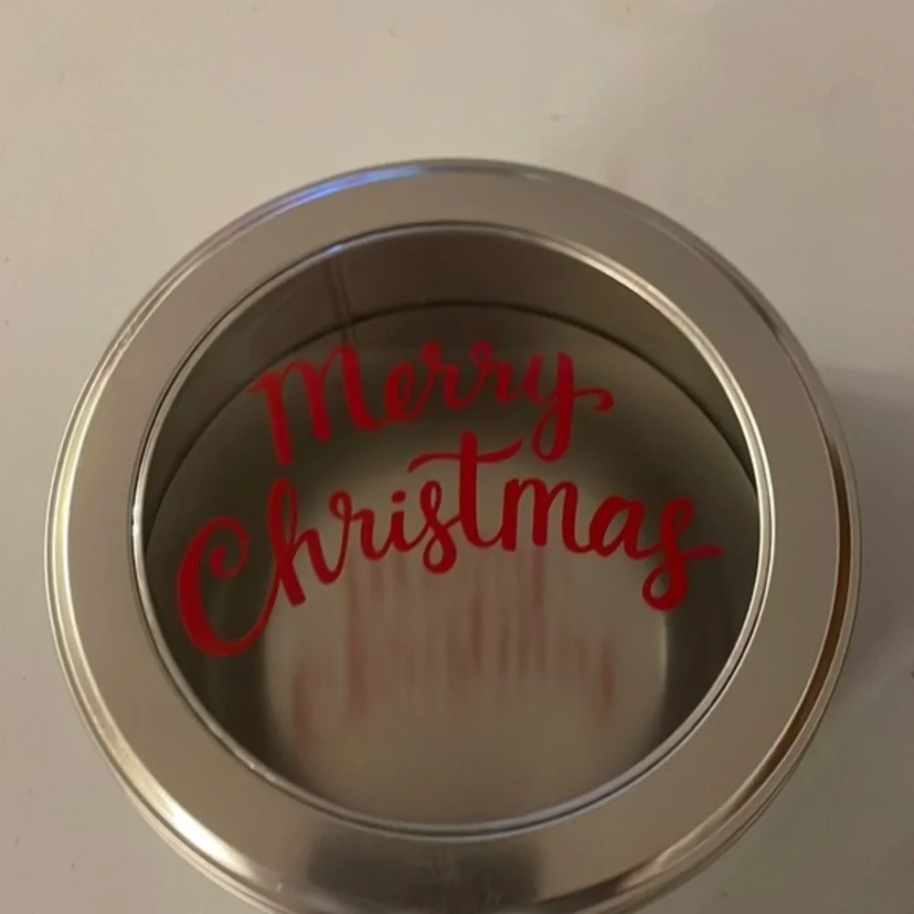 Silver Christmas tin - Picture 1 of 2